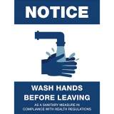 Lorell NOTICE Wash Hands Before Leaving Sign (00256)