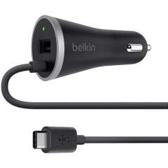 Belkin USB-A Port/USB-C Car Charger (F7U006BT04BK)