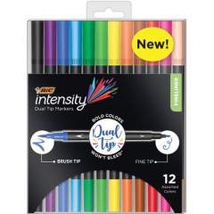 BIC Fineliner 2-in-1 Dual Tip Markers (FPINDP12AST)