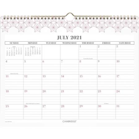 AT-A-GLANCE WorkStyle Pink Academic Wall Calendar (1557P707A)