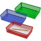 Officemate Achieva Large Supply Basket, Assorted Colors, 3/PK (26208)
