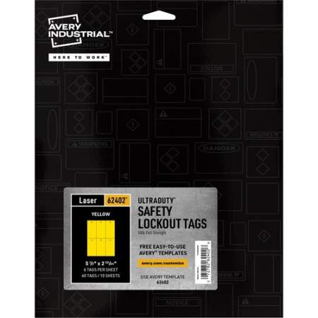 Avery UltraDuty Lock Out Tag Out Hang Tags (62402)