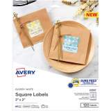 Avery Sure Feed Glossy White Square Labels (22565)