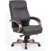 Lorell Wood Base Leather High-back Executive Chair (69590)