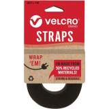 VELCRO Strap,Adjustable,Reusable,Recycled,1"x10',Black (30188)