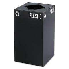 Safco Public Square Plastic-Recycling Container, Square, Steel, 25 gal, Black (2981BL)