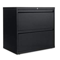 Alera Two-Drawer Lateral File Cabinet, 30w x 19.25d x 28.38h, Black (ALELF3029BL)