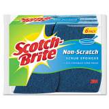 Scotch-Brite Non-Scratch Multi-Purpose Scrub Sponge, 4.4 x 2.6, 0.8" Thick, Blue, 6/Pack (526)