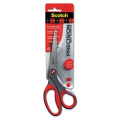 Scotch Precision Scissors, 8" Long, 3.25" Cut Length, Gray/Red Offset Handle (1448B)