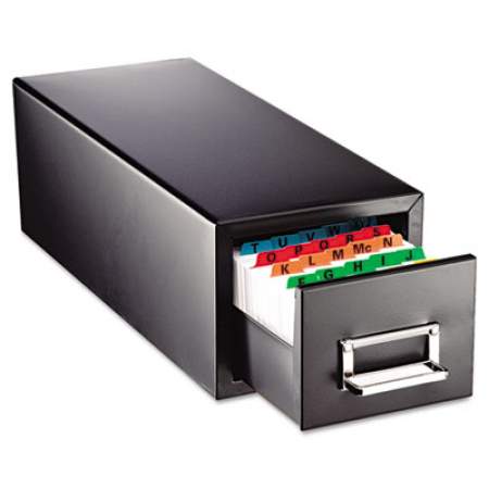 SteelMaster Drawer Card Cabinet, Holds 1,500 5 x 8 Cards, 9.44 x 16 x 7.5, Steel, Black (263F5816SBLA)