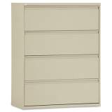 Alera Four-Drawer Lateral File Cabinet, 42w x 19.25d x 53.25h, Putty (ALELF4254PY)