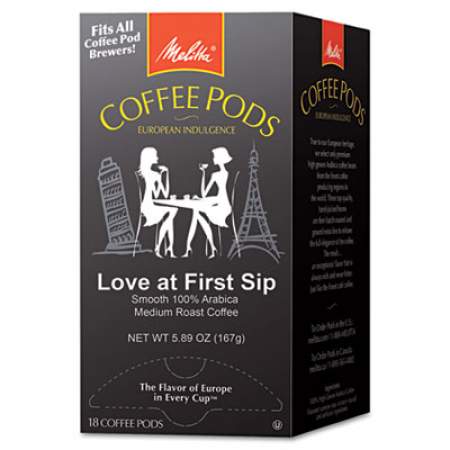 Melitta Coffee Pods, Love at First Sip (Medium Roast), 18 Pods/Box (75415)