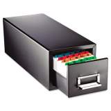 SteelMaster Drawer Card Cabinet, Holds 1,500 3 x 5 Cards, 6.5 x 16 x 5.25, Steel, Black (263F3516SBLA)