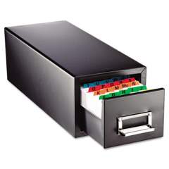 SteelMaster Drawer Card Cabinet, Holds 1,500 3 x 5 Cards, 6.5 x 16 x 5.25, Steel, Black (263F3516SBLA)