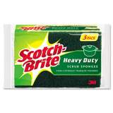 Scotch-Brite Heavy-Duty Scrub Sponge, 4.5 x 2.7, 0.6" Thick, Yellow/Green, 3/Pack (HD3)