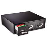 SteelMaster Drawer Card Cabinet, Holds 4,500 3 x 5 Cards, 18.13 x 16 x 5.25, Steel, Black (263F3516TBLA)