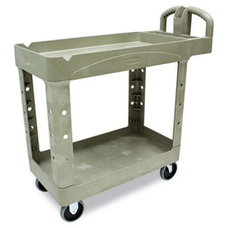 Rubbermaid Commercial Heavy-Duty Utility Cart, Two-Shelf, 17.13w x 38.5d x 38.88h, Beige (450088BG)