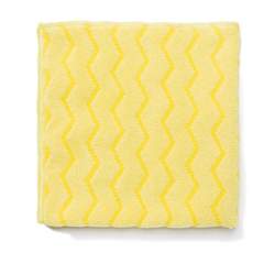 Rubbermaid Commercial Reusable Cleaning Cloths, Microfiber, 16 x 16, Yellow, 12/Carton (Q610)