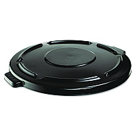 BRUTE Self-Draining Flat Top Lids, 24.5" dia x 1.5h, Black (264560BLA)