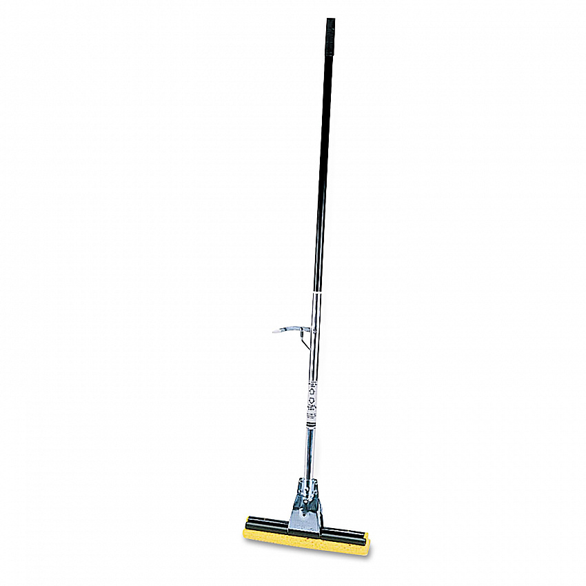 Steel Sponge Mop, 12" Yellow Cellulose Sponge Head, Bronze Steel Handle (6435BZE)