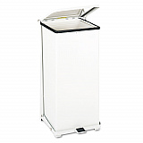 Defenders Heavy-Duty Steel Step Can, 13 gal, Steel, White (ST24EPLWH)