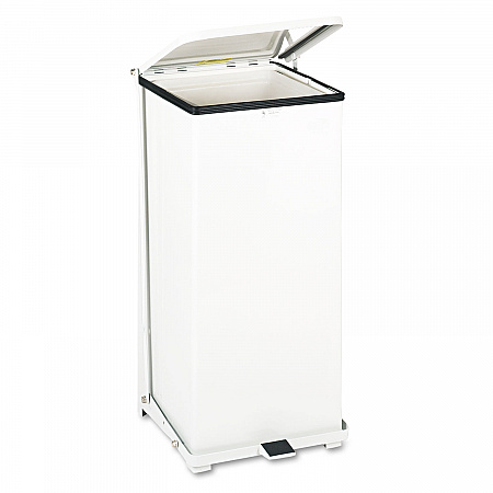 Defenders Heavy-Duty Steel Step Can, 13 gal, Steel, White (ST24EPLWH)