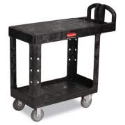 Rubbermaid Commercial Flat Shelf Utility Cart, Two-Shelf, 19.19w x 37.88d x 33.33h, Black (450500BK)