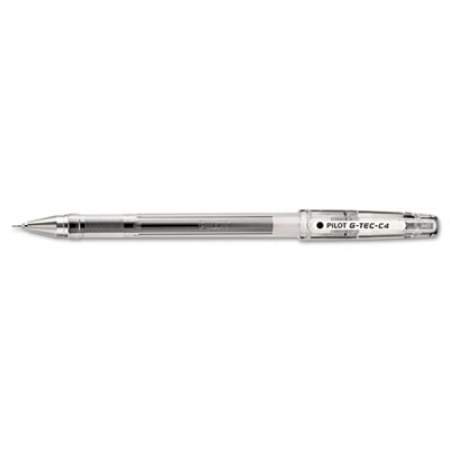 Pilot G-TEC-C Ultra Gel Pen, Stick, Extra-Fine 0.4 mm, Black Ink, Clear Barrel, Dozen (35491)