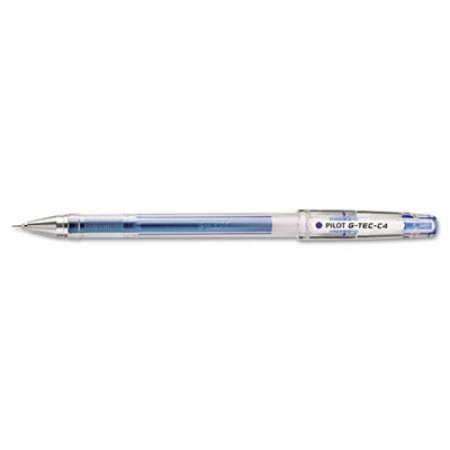 Pilot G-TEC-C Ultra Gel Pen, Stick, Extra-Fine 0.4 mm, Blue Ink, Clear Barrel, Dozen (35492)