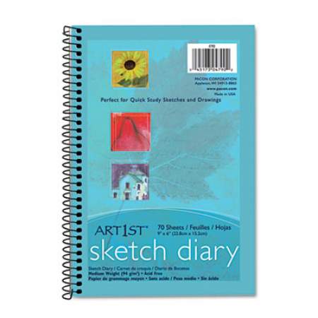 Pacon Art1st Sketch Diary, 26 lb Stock, Blue Cover, 9 x 6, 70 Sheets (4790)