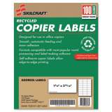 AbilityOne 7530012074363 SKILCRAFT Recycled Copier Labels, Copiers, 1.38 x 2.81, White, 24/Sheet, 100 Sheets/Box