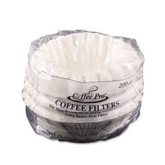 Coffee Pro Basket Filters For Drip Coffeemakers, 10 To 12-Cups, White, 200 Filters/pack (CPF200)