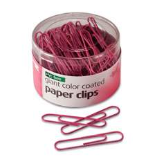 Officemate Pink Coated Paper Clips, Jumbo, Pink, 80/Pack (08908)