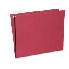 AbilityOne 7530013649500 SKILCRAFT Hanging File Folder, Letter Size, 1/5-Cut Tab, Red, 25/Box