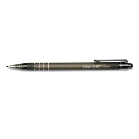 AbilityOne 7520014220314 SKILCRAFT Clean Click Ballpoint Pen, Retractable, Medium 1 mm, Black Ink, Black Barrel, Dozen