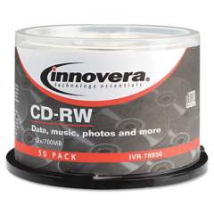 Innovera CD-RW Rewritable Disc, 700 MB/80 min, 12x, Spindle, Silver, 50/Pack (78850)