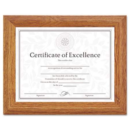DAX Document/Certificate Frame, Wood, 8-1/2 x 11, Stepped Oak (2703N8X)