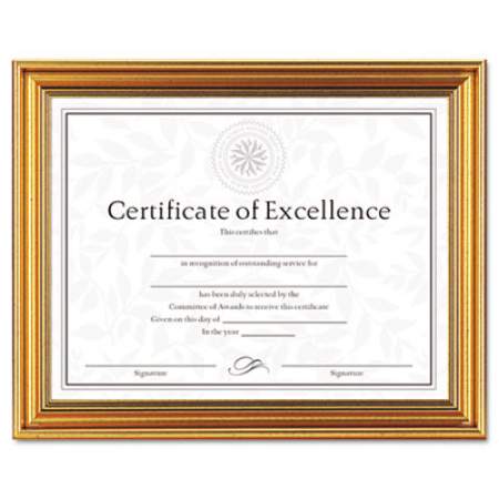 DAX Antique Colored Document Frame w/Certificate, Plastic, 8 1/2 x 11, Gold (N1818N1T)
