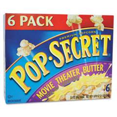 Pop Secret Microwave Popcorn, Movie Theater Butter, 3.2 oz Bags, 6/Box (57706)