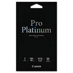 Canon Photo Paper Pro Platinum, 11.8 mil, 4 x 6, High-Gloss White, 50/Pack (2768B014)