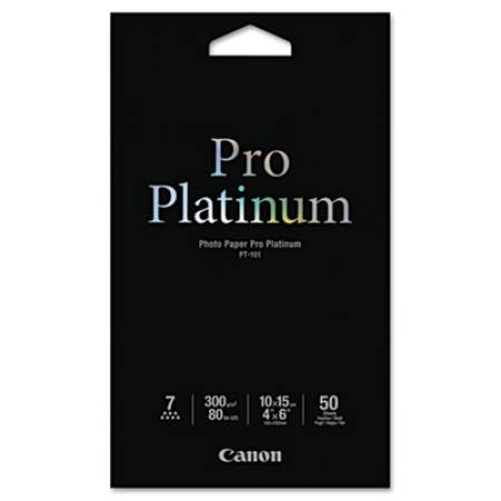 Canon Photo Paper Pro Platinum, 11.8 mil, 4 x 6, High-Gloss White, 50/Pack (2768B014)