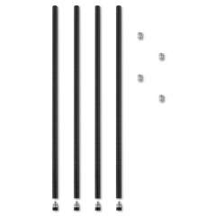 Alera Stackable Posts For Wire Shelving, 36 "High, Black, 4/Pack (SW59PO36BL)