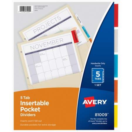 Avery Insertable 5-Tab Dividers (81009)