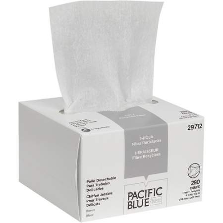Pacific Blue Basic Recycled 1-Ply Small Disposable Delicate Task Wipers by GP Pro (29712)