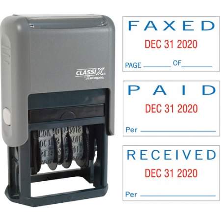 Xstamper Self-Inking Paid/Faxed/Received Dater (40330)