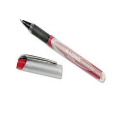 AbilityOne 7520015877781 SKILCRAFT Liquid Magnus Roller Ball Pen, Stick, Fine 0.7 mm, Red Ink, Red/Clear Barrel, 4/Pack
