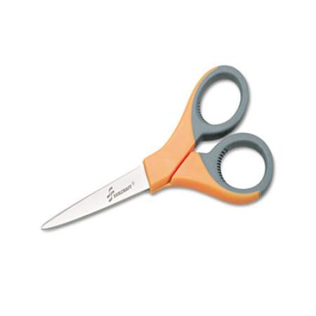 AbilityOne 5110012414375 SKILCRAFT Scissors, Pointed Tip, 6.5" Long, 3" Cut Length, Orange/Gray Offset Handle