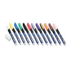 AbilityOne 7520012074168 SKILCRAFT Paint Marker, Ergonomic Rubber Grip, Medium Bullet Tip, Assorted Colors, 12/Set