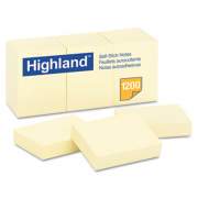 Highland Self-Stick Notes, 1.38 x 1.88, Yellow, 100 Notes/Pad, 12 Pads/Pack (6539YW)