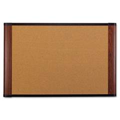 3M Cork Bulletin Board, 72 x 48, Aluminum Frame w/Mahogany Wood Grained Finish (C7248MY)